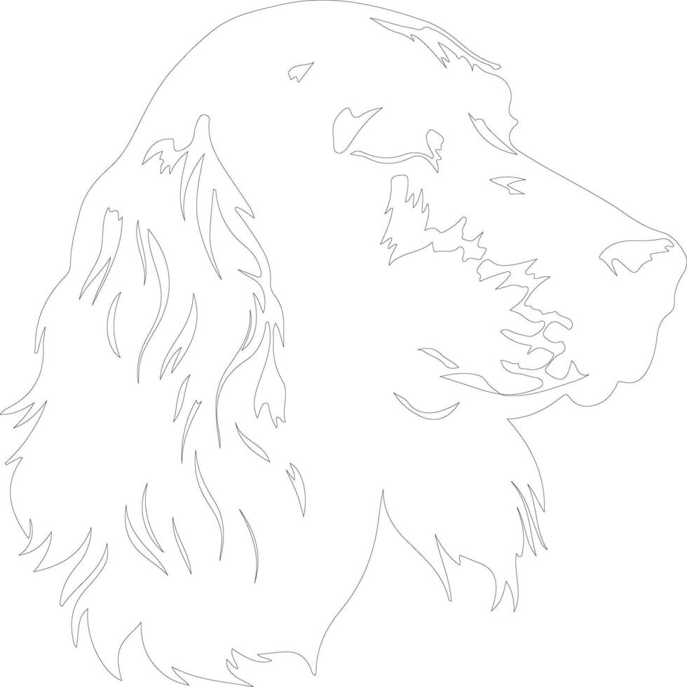 Field Spaniel  outline silhouette vector