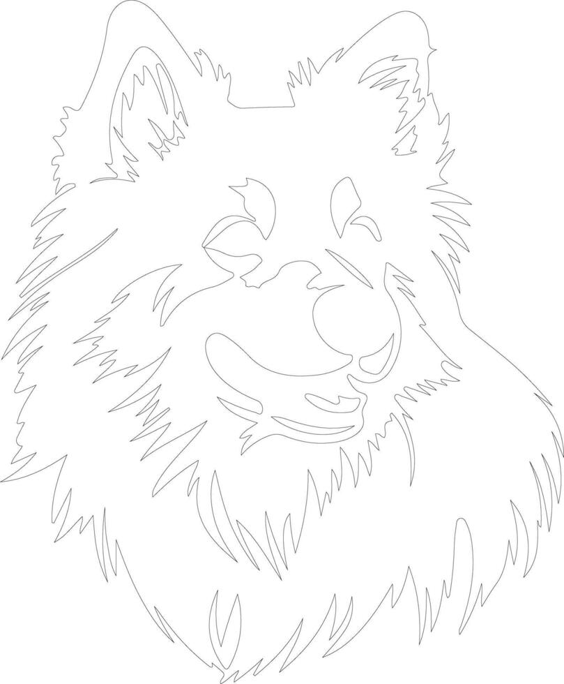 Finnish Lapphund  outline silhouette vector