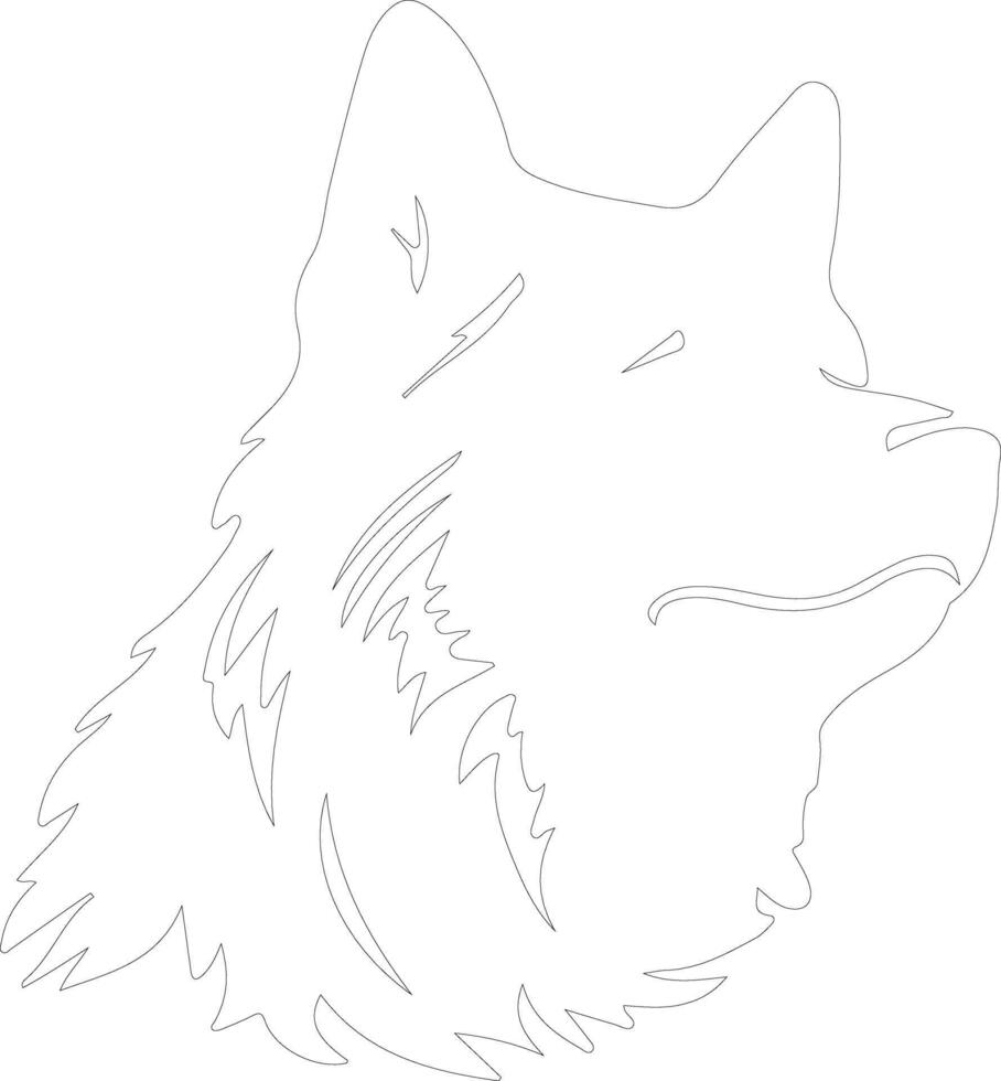 Finnish Spitz  outline silhouette vector