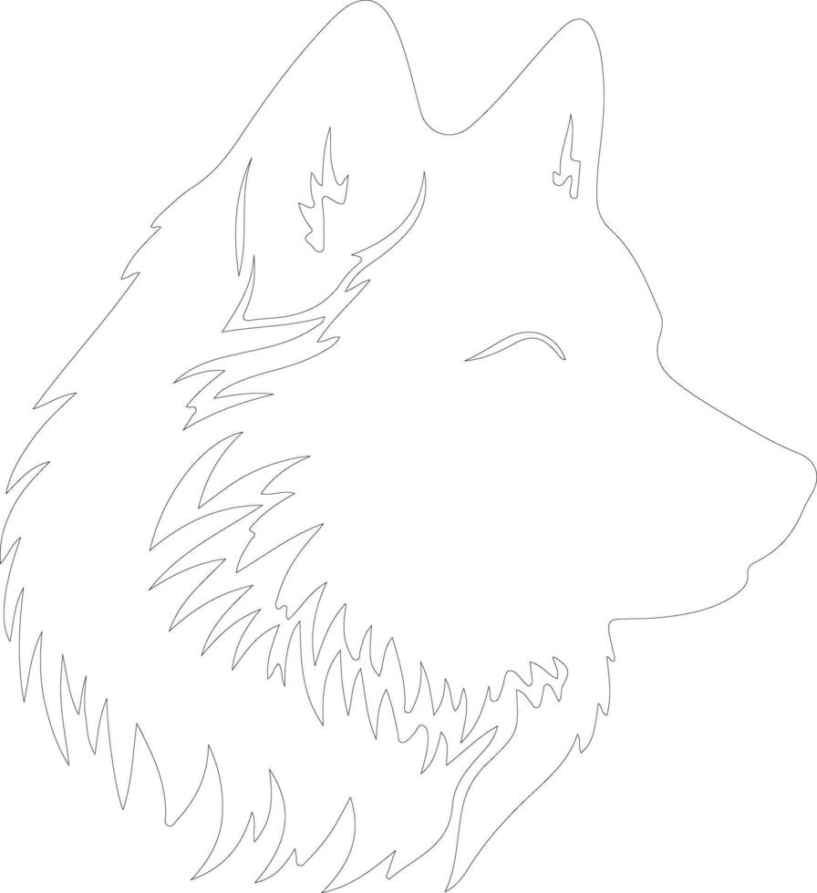 Finnish Spitz  outline silhouette vector