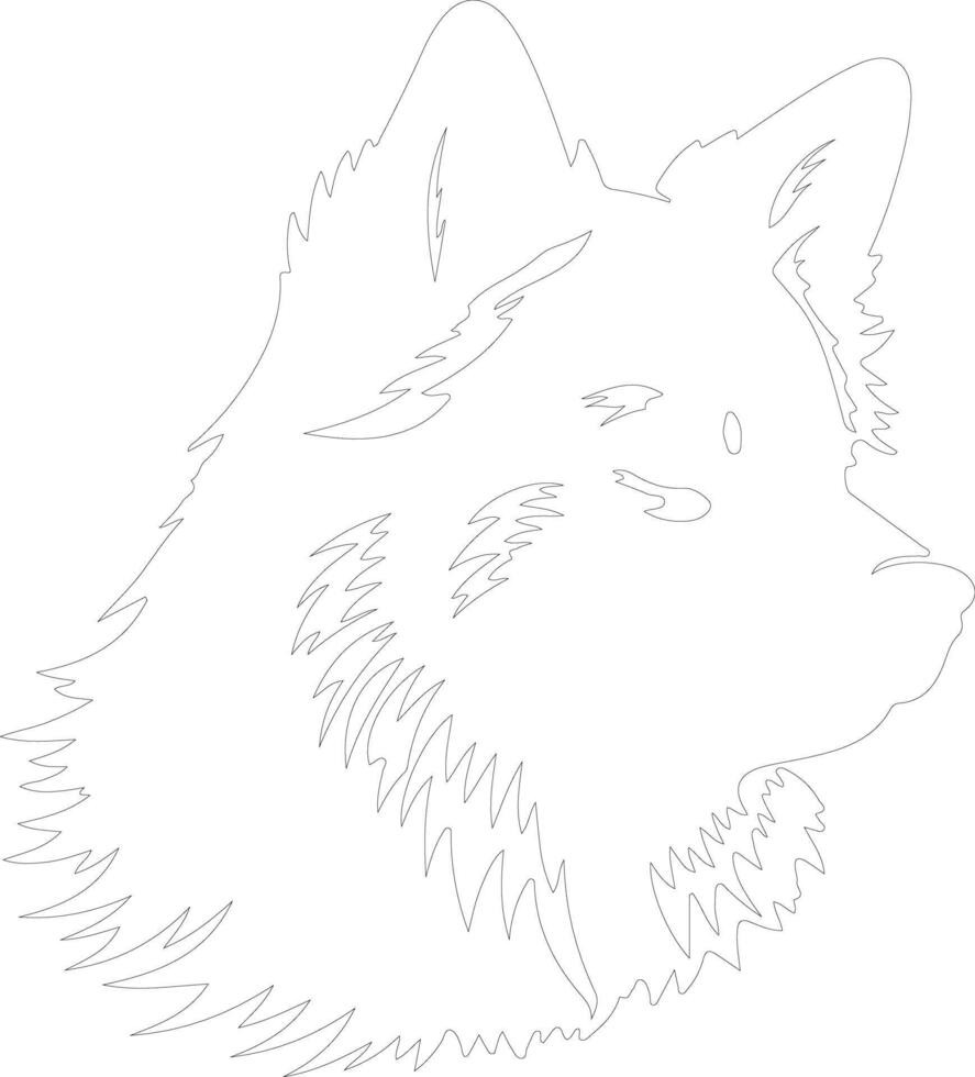 Finnish Spitz  outline silhouette vector