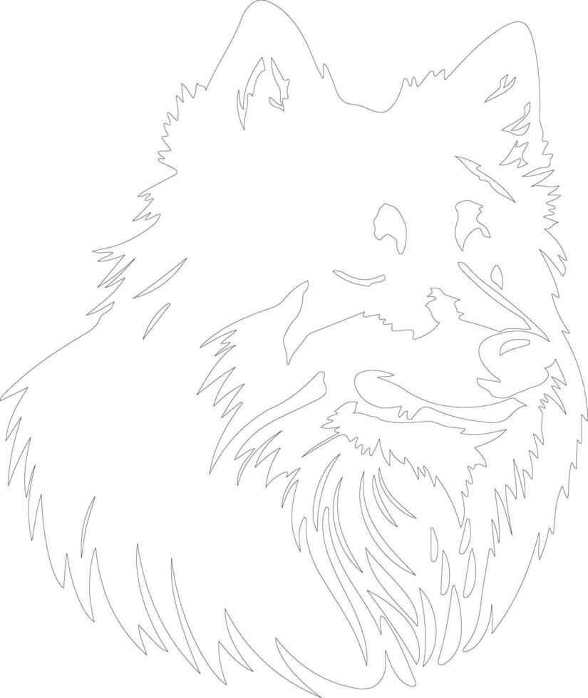 Finnish Lapphund  outline silhouette vector