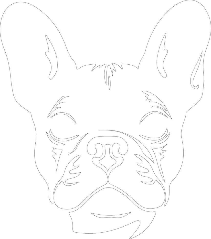 French Bulldog  outline silhouette vector