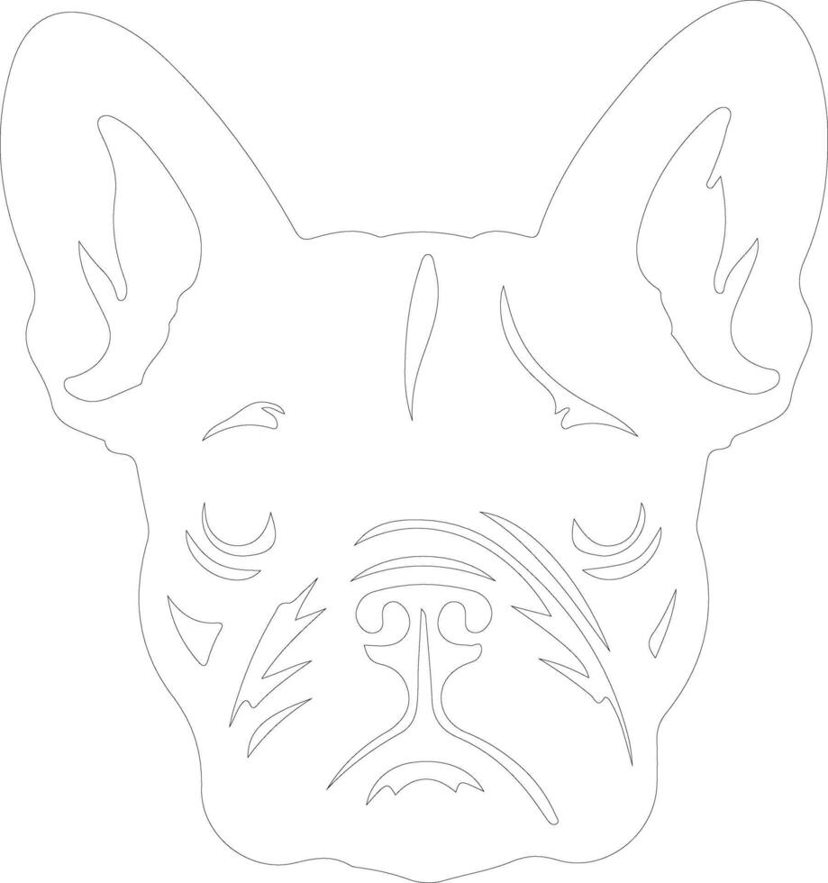 French Bulldog  outline silhouette vector