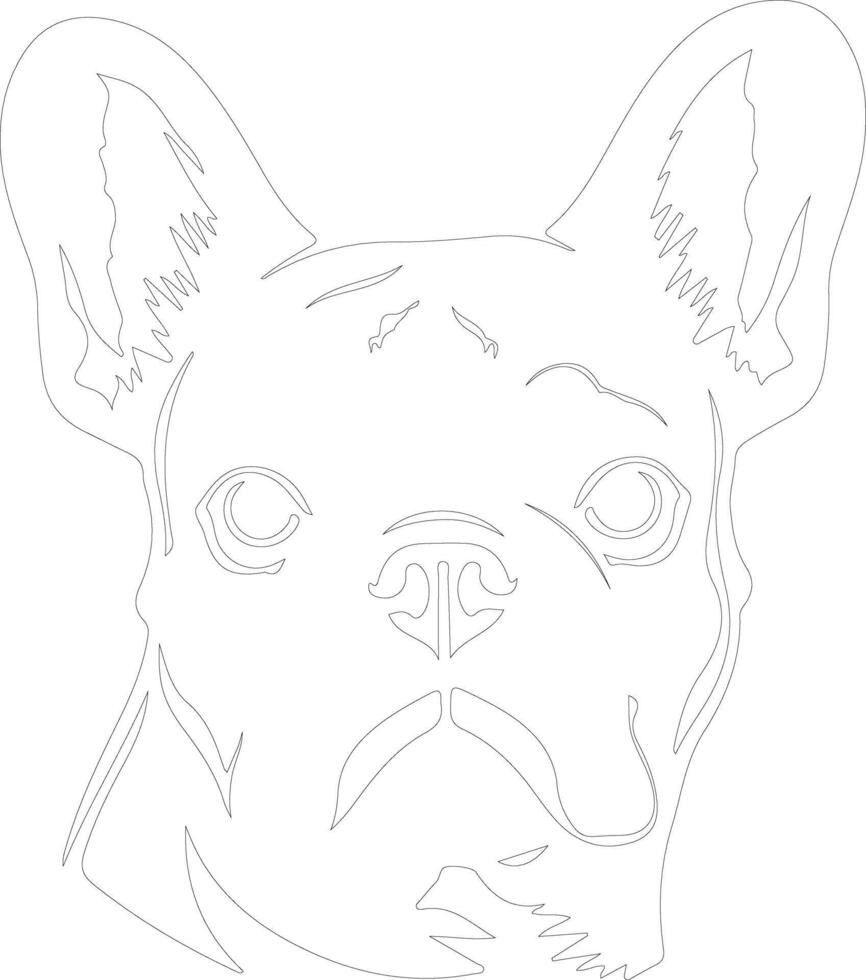 French Bulldog  outline silhouette vector