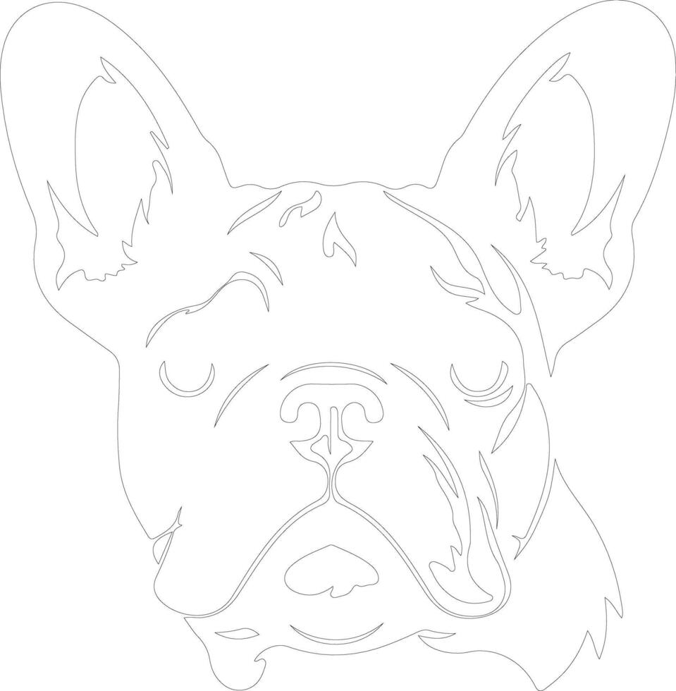 French Bulldog  outline silhouette vector