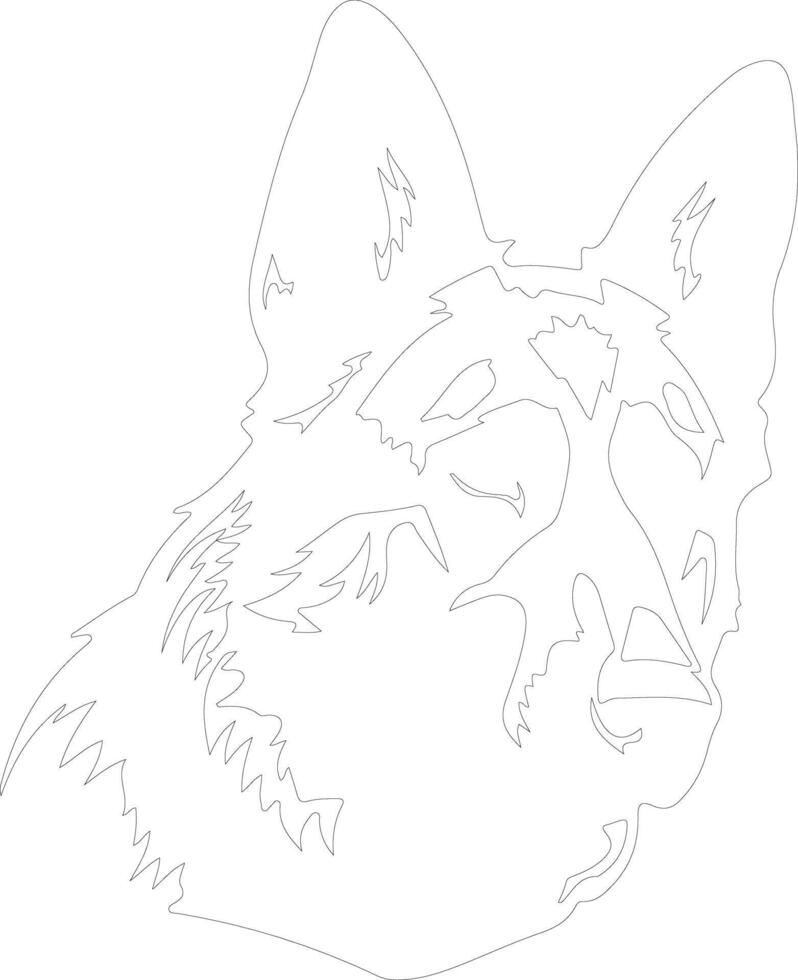 German Shepherd  outline silhouette vector