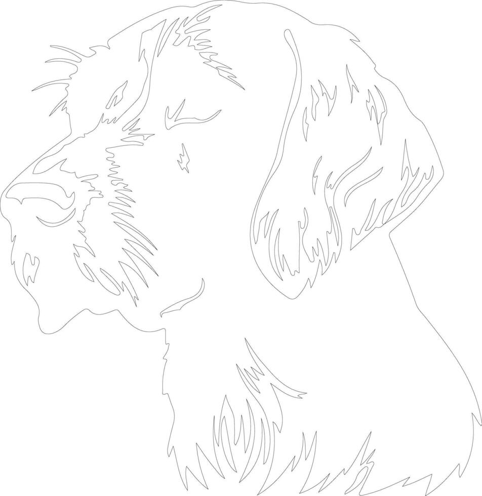 German Wirehaired Pointer  outline silhouette vector