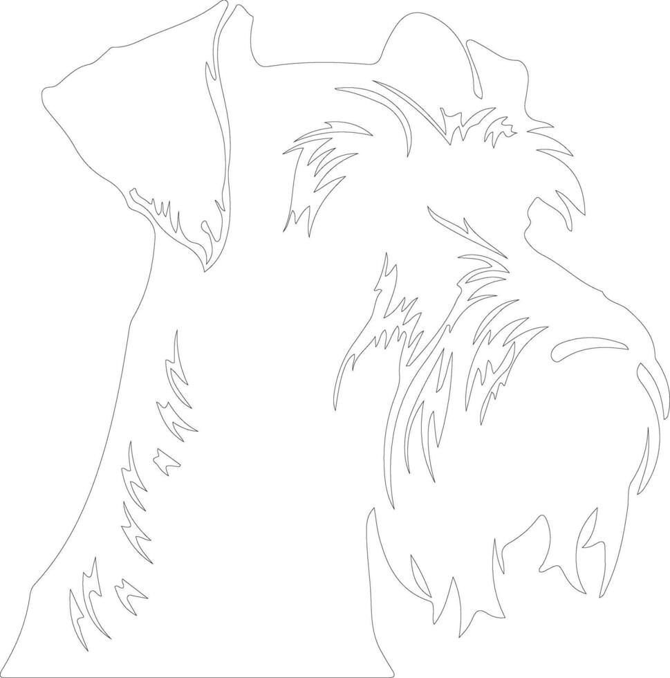 Giant Schnauzer  outline silhouette vector