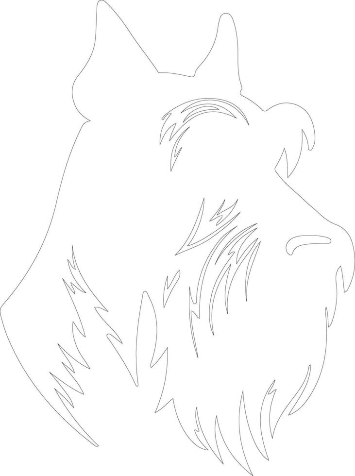Giant Schnauzer  outline silhouette vector