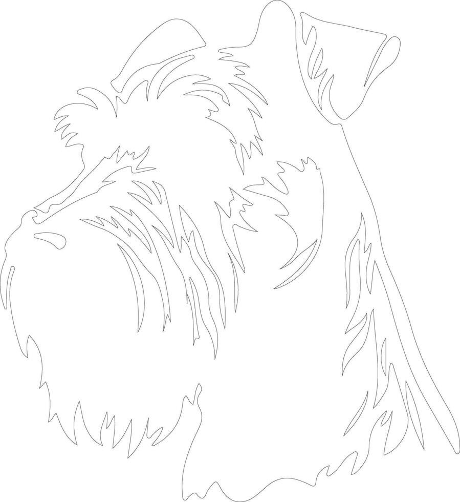 Giant Schnauzer  outline silhouette vector