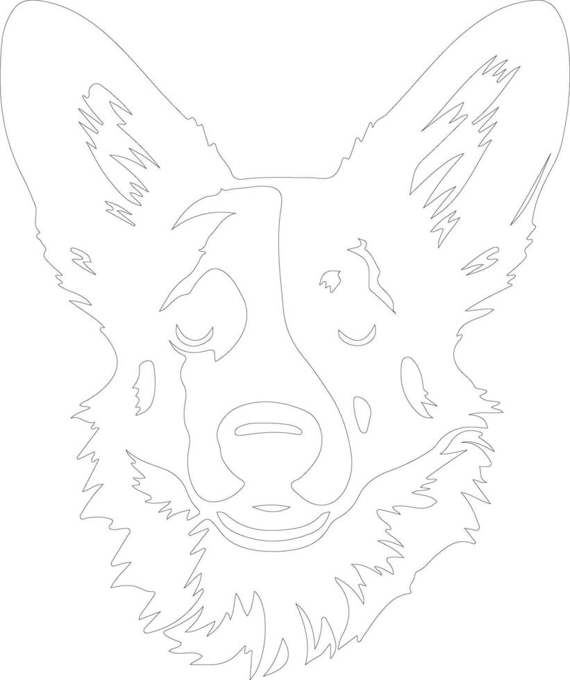 Cardigan Welsh Corgi  outline silhouette vector