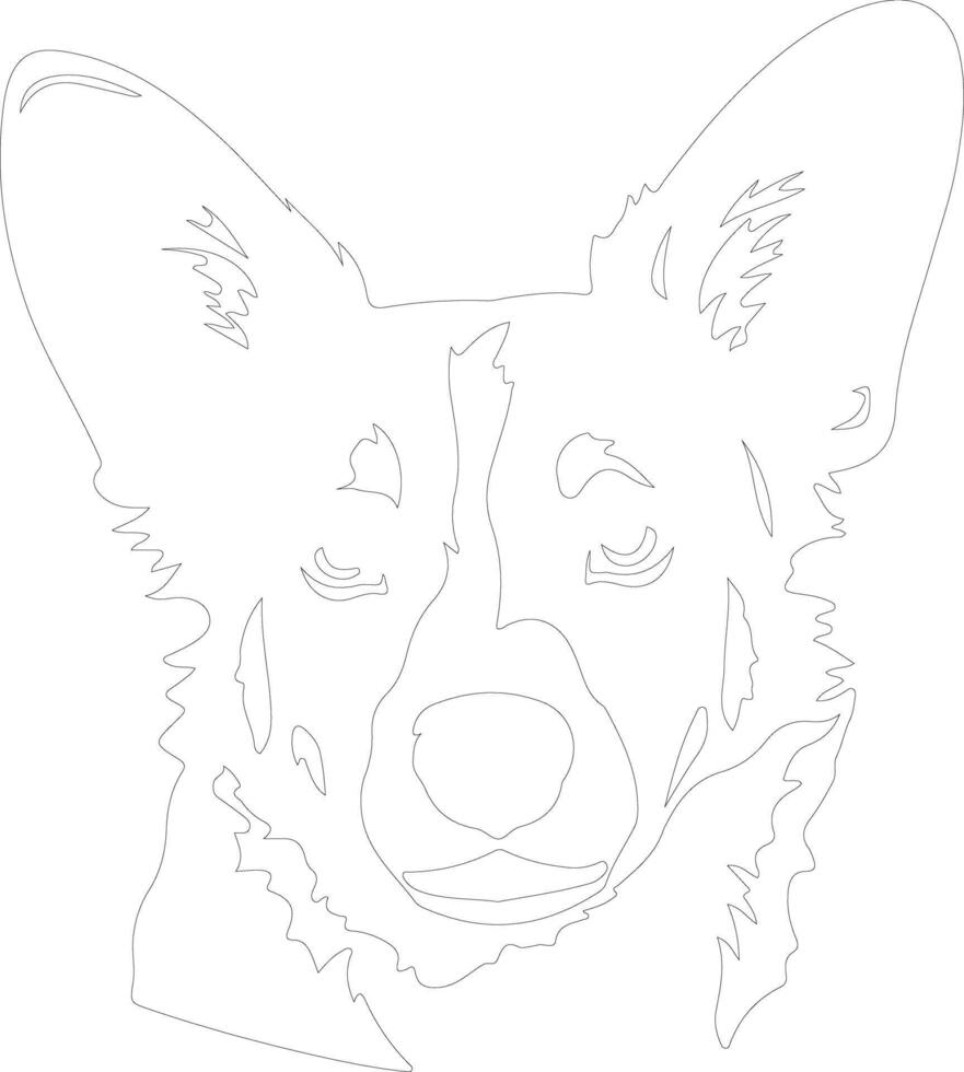 Cardigan Welsh Corgi  outline silhouette vector