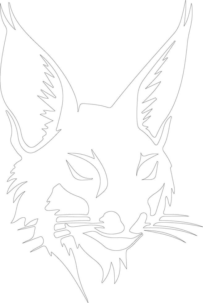 caracal outline silhouette vector