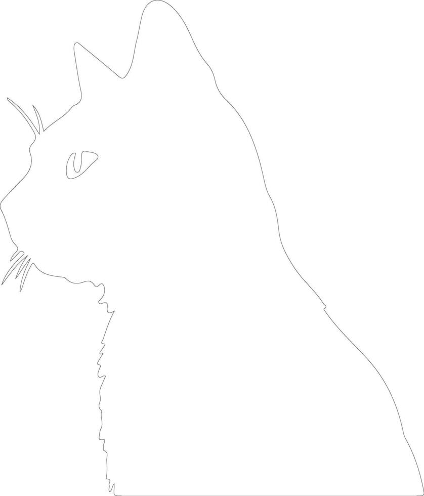 Chartreux Cat  outline silhouette vector