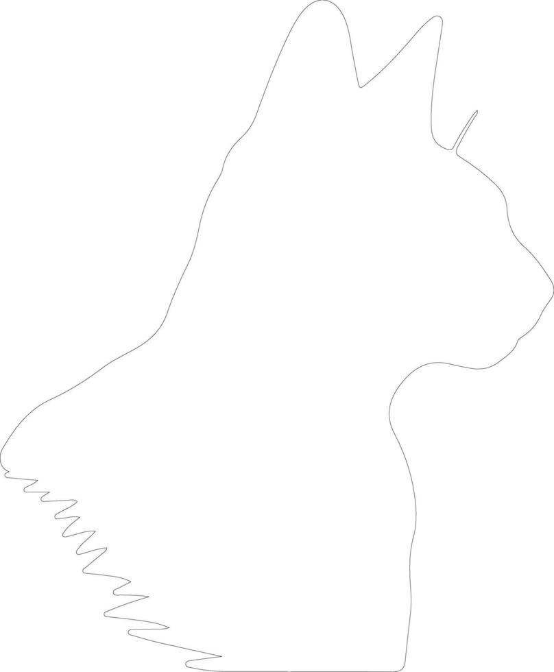 Chausie Cat  outline silhouette vector