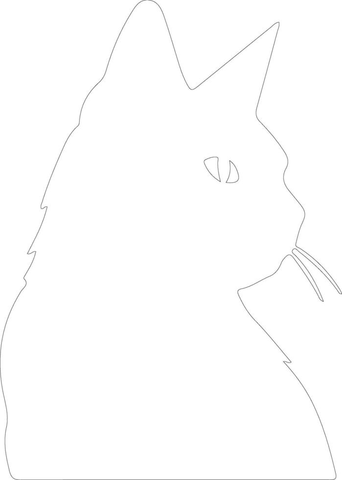Chartreux Cat  outline silhouette vector