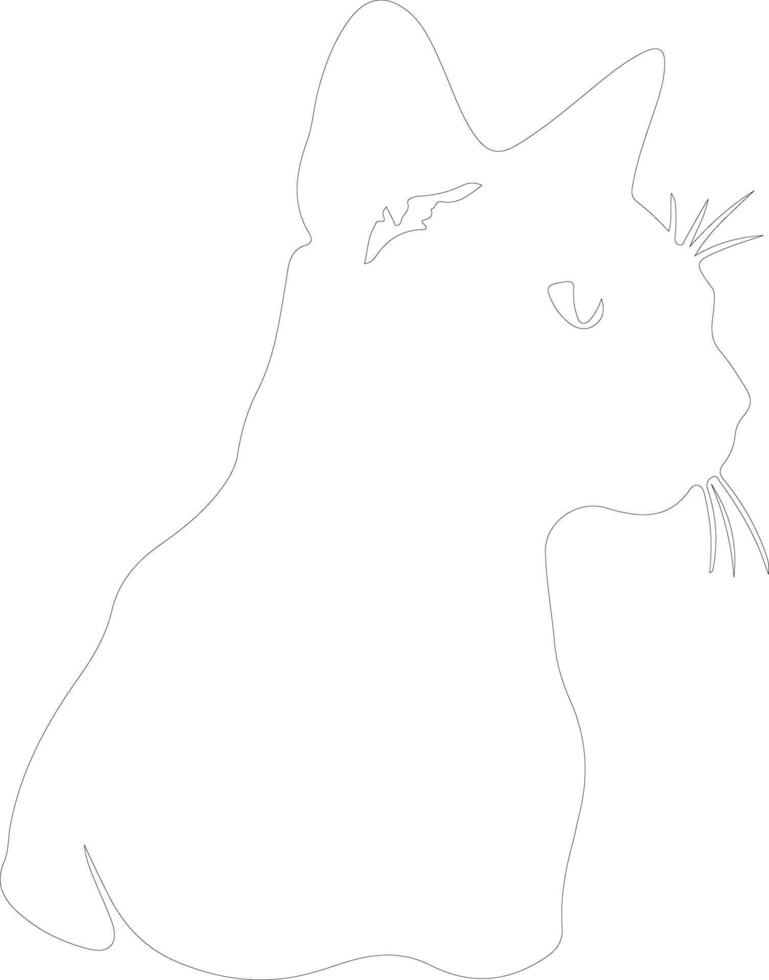 Chausie Cat  outline silhouette vector