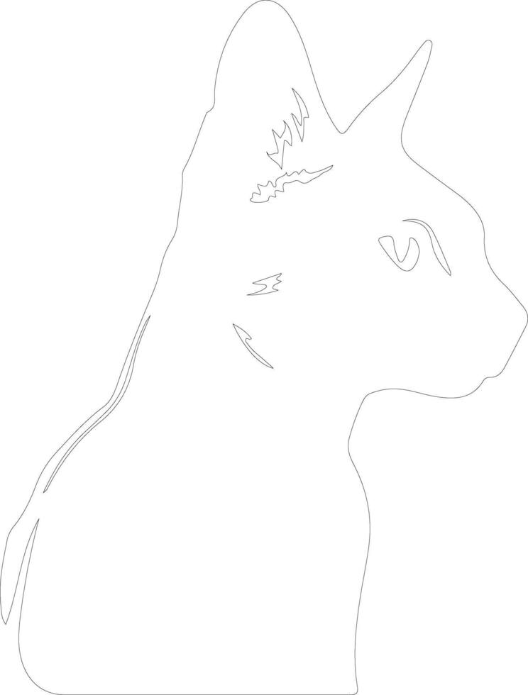 Chausie Cat  outline silhouette vector