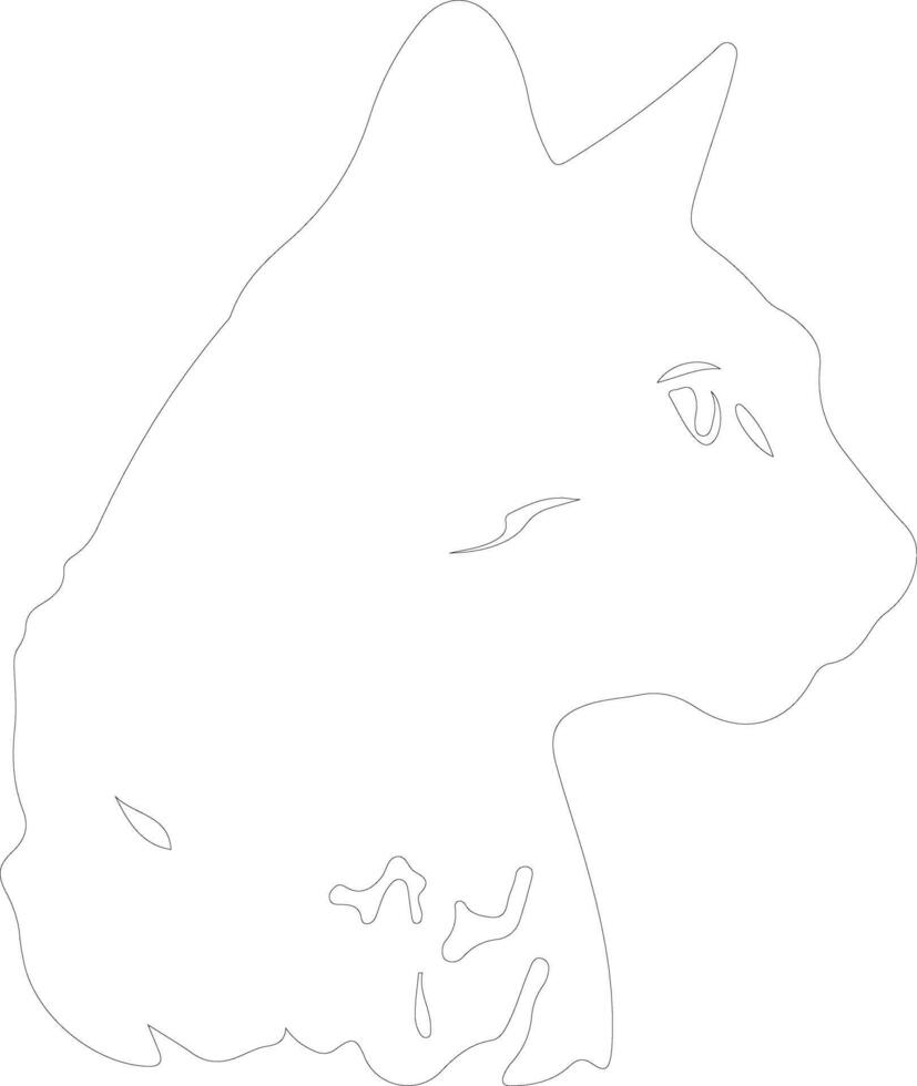 Cheetoh Cat  outline silhouette vector