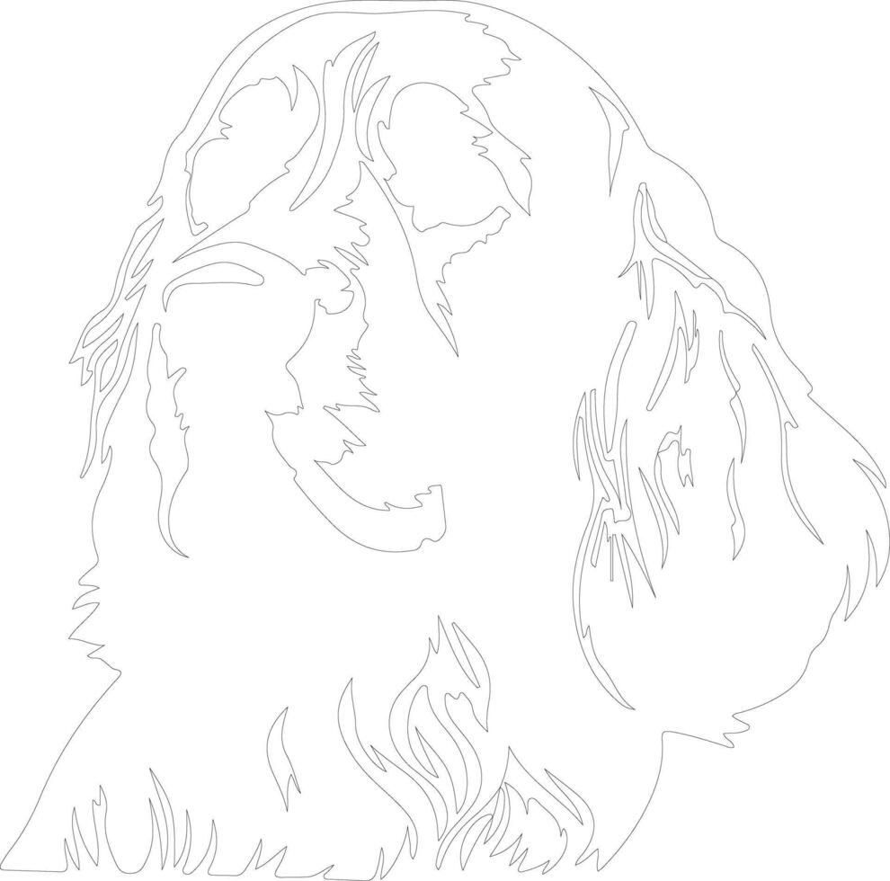 Clumber Spaniel  outline silhouette vector