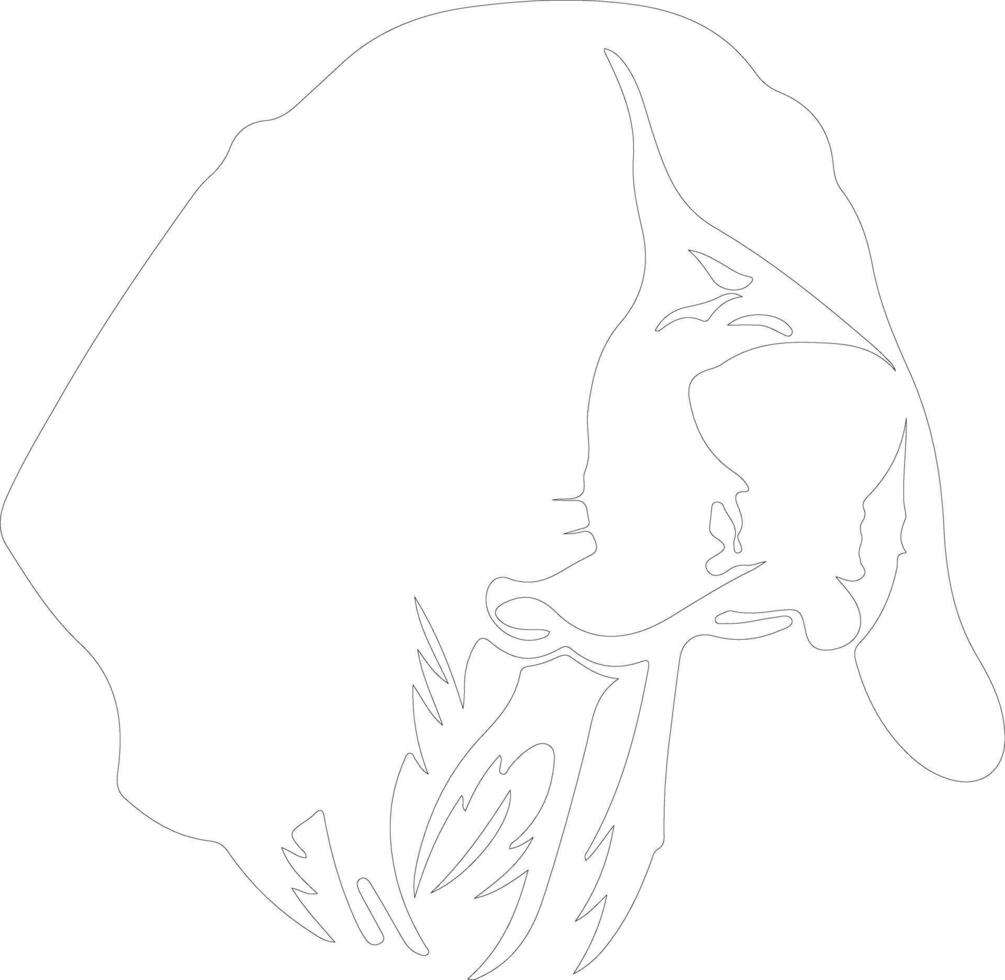 Coonhound contorno silueta vector