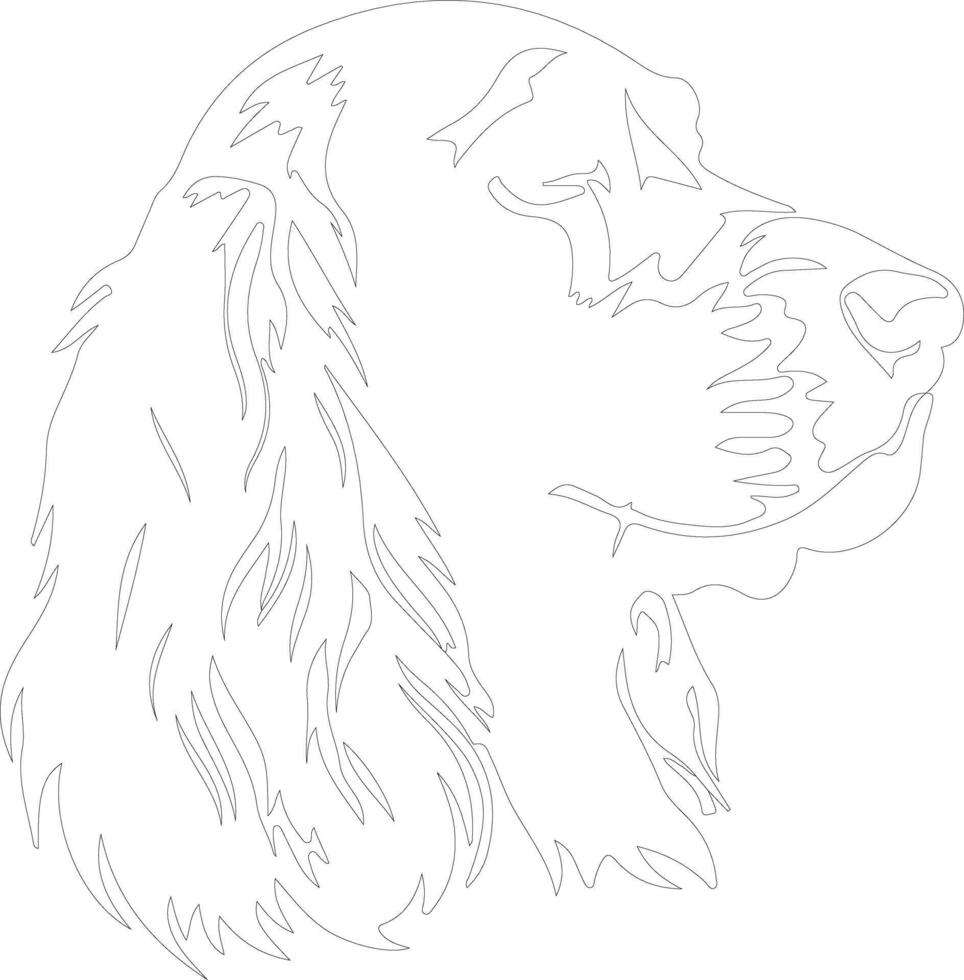 Cocker Spaniel  outline silhouette vector