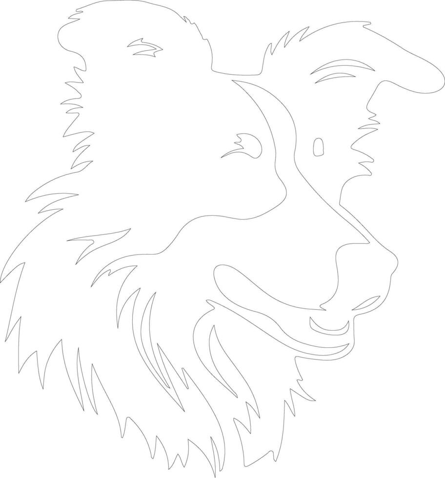 collie outline silhouette vector