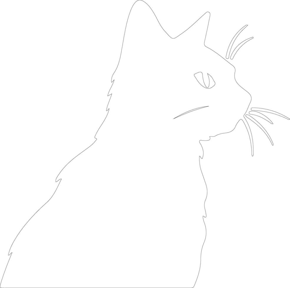Cyprus Cat  outline silhouette vector