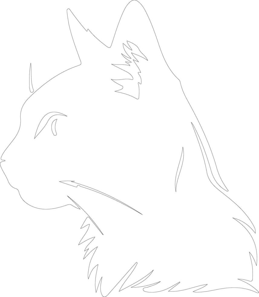 Cyprus Cat  outline silhouette vector