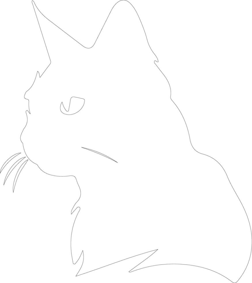 Bombay Cat  outline silhouette vector