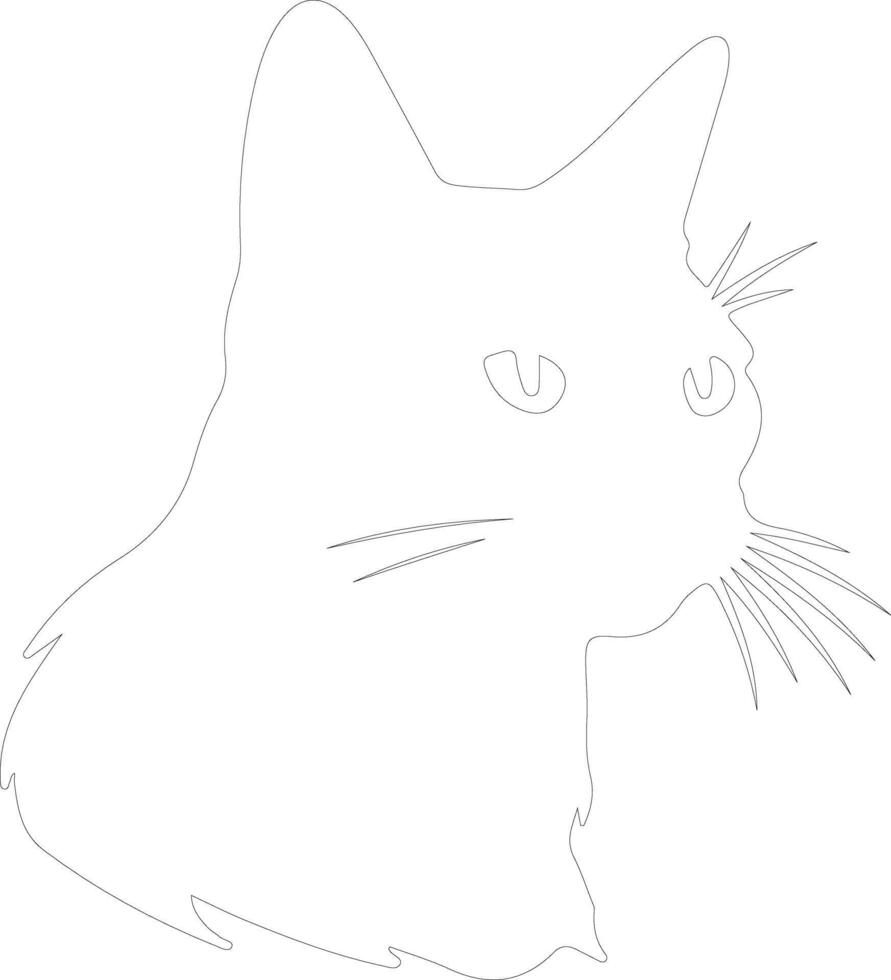 Bombay Cat  outline silhouette vector