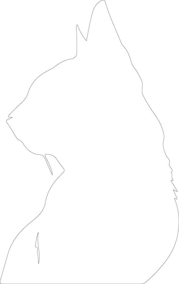 Bombay Cat  outline silhouette vector