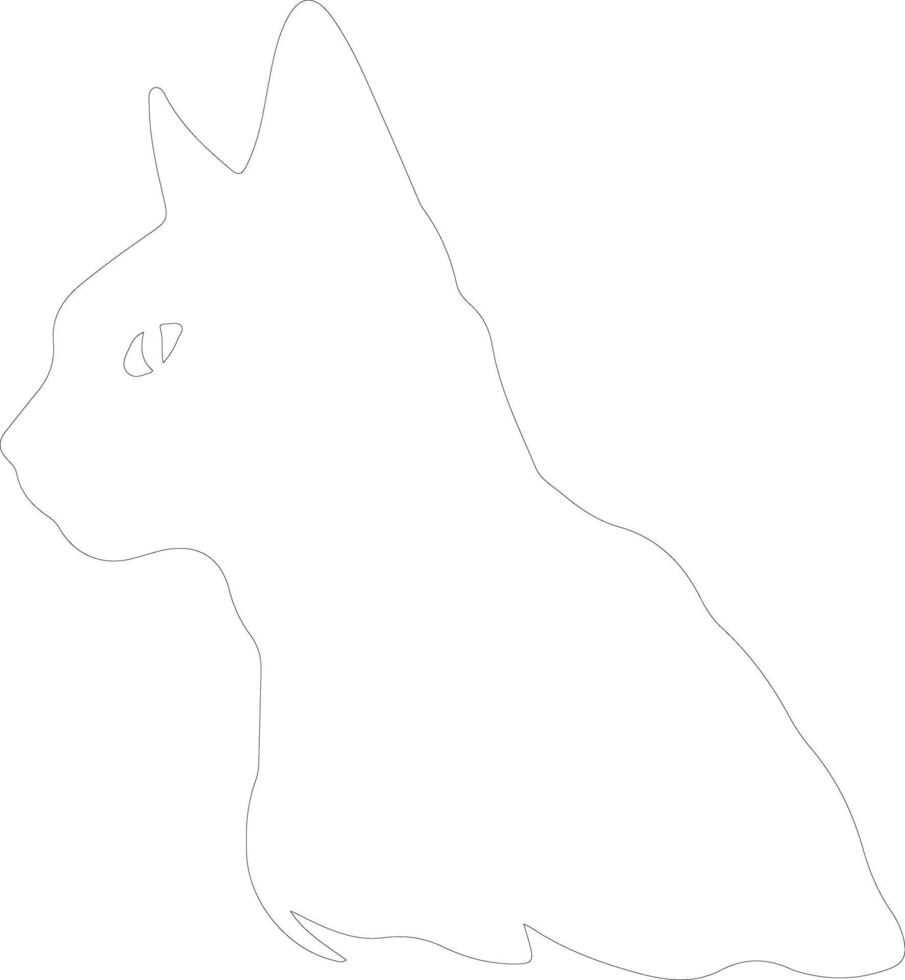 Bombay Cat  outline silhouette vector