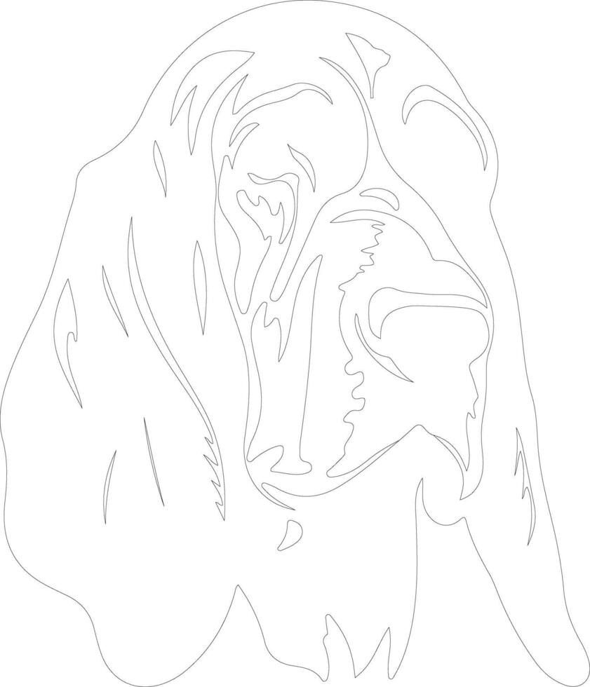 Bloodhound  outline silhouette vector