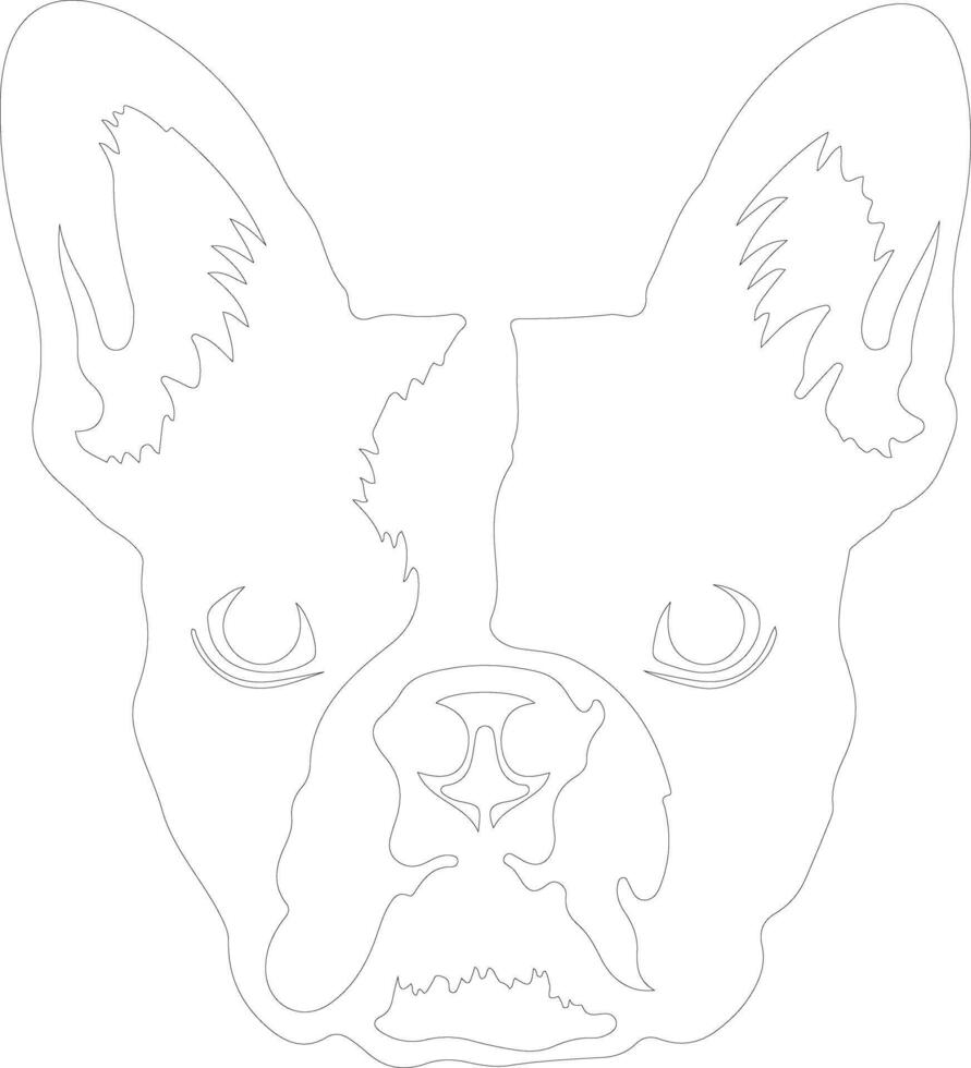 Boston Terrier  outline silhouette vector