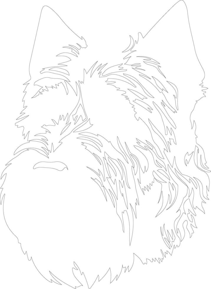 Bouvier des Flandres  outline silhouette vector
