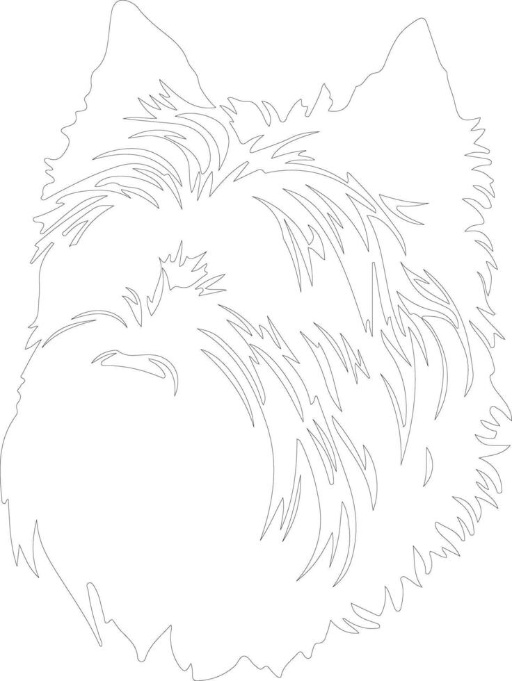 Bouvier des Flandres  outline silhouette vector