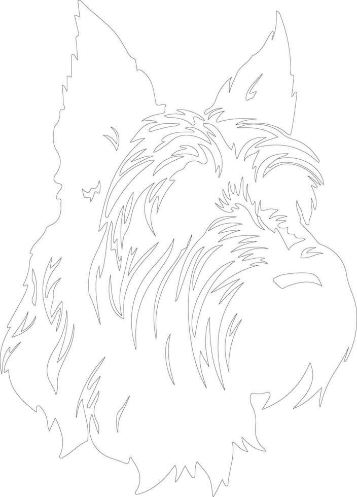 Bouvier des Flandres  outline silhouette vector