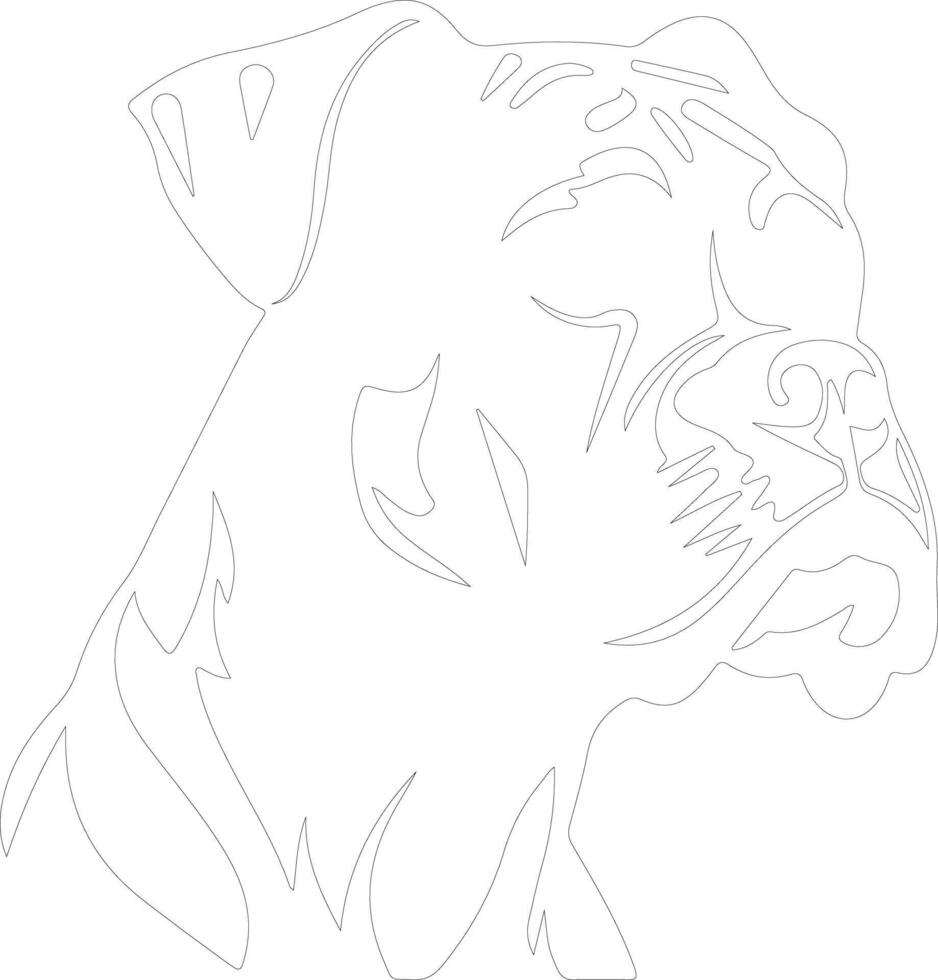 boxer  outline silhouette vector