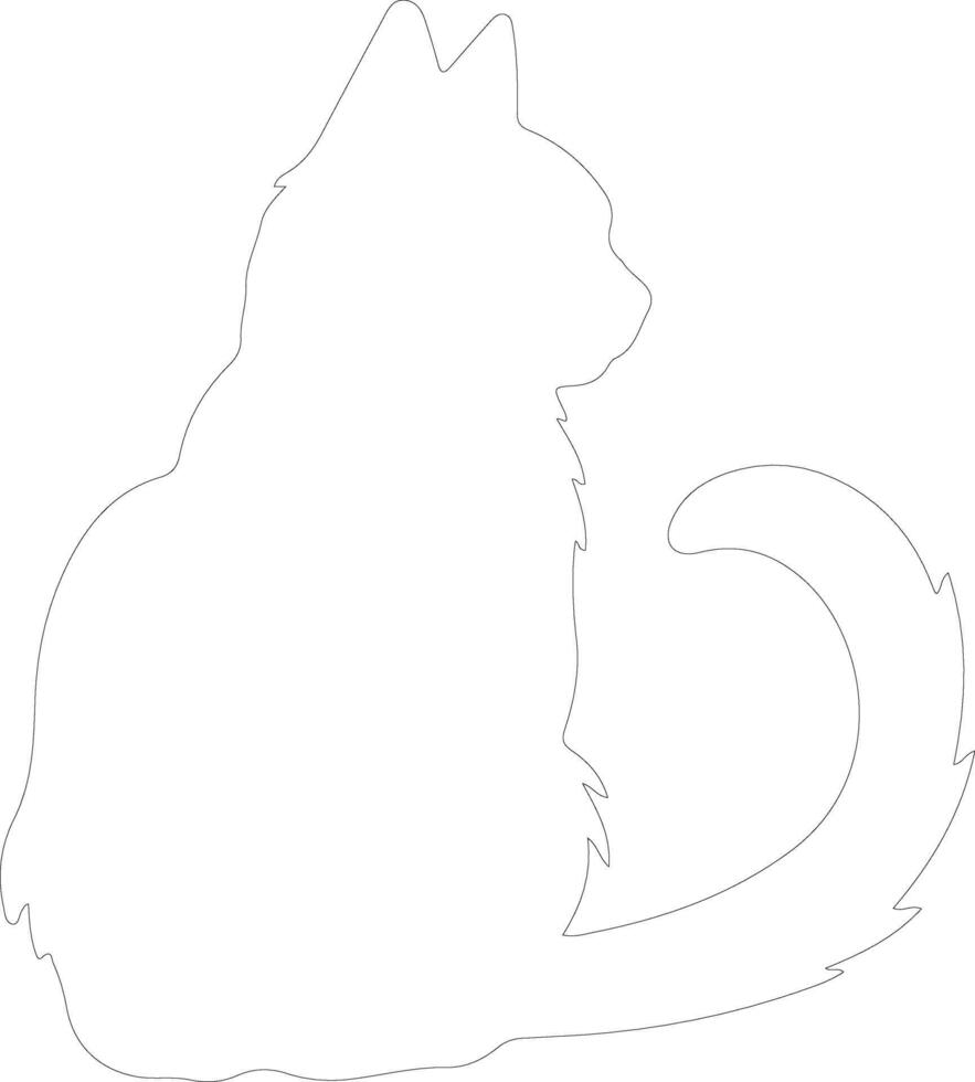 Brazilian Shorthair Cat  outline silhouette vector