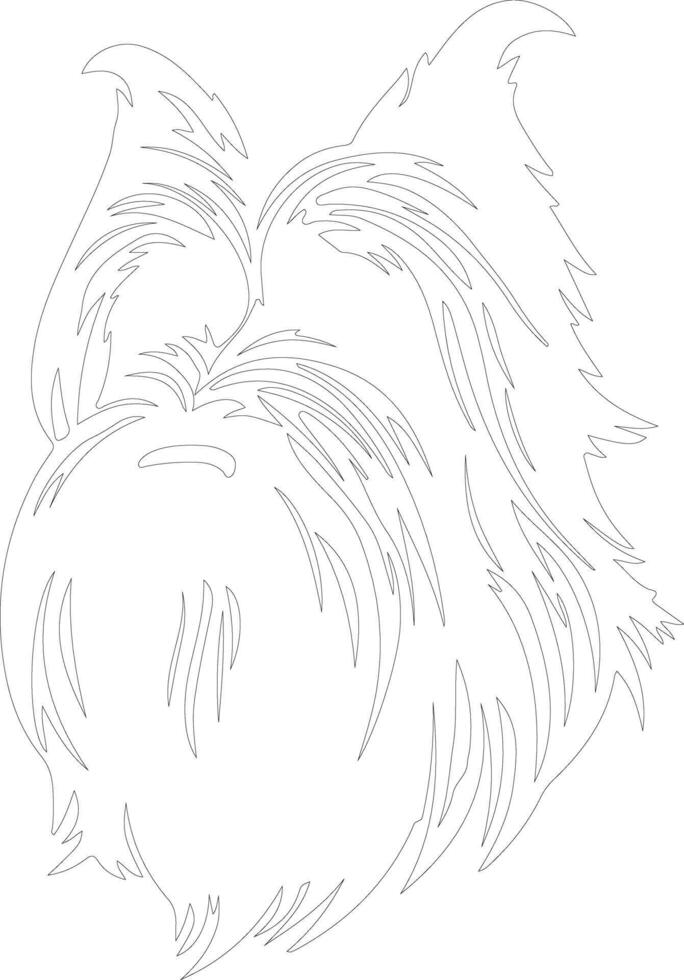 Briard outline silhouette vector