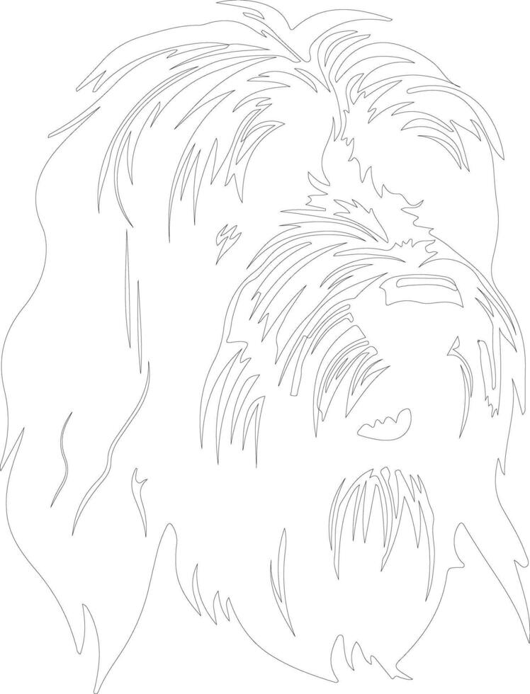 Briard  outline silhouette vector