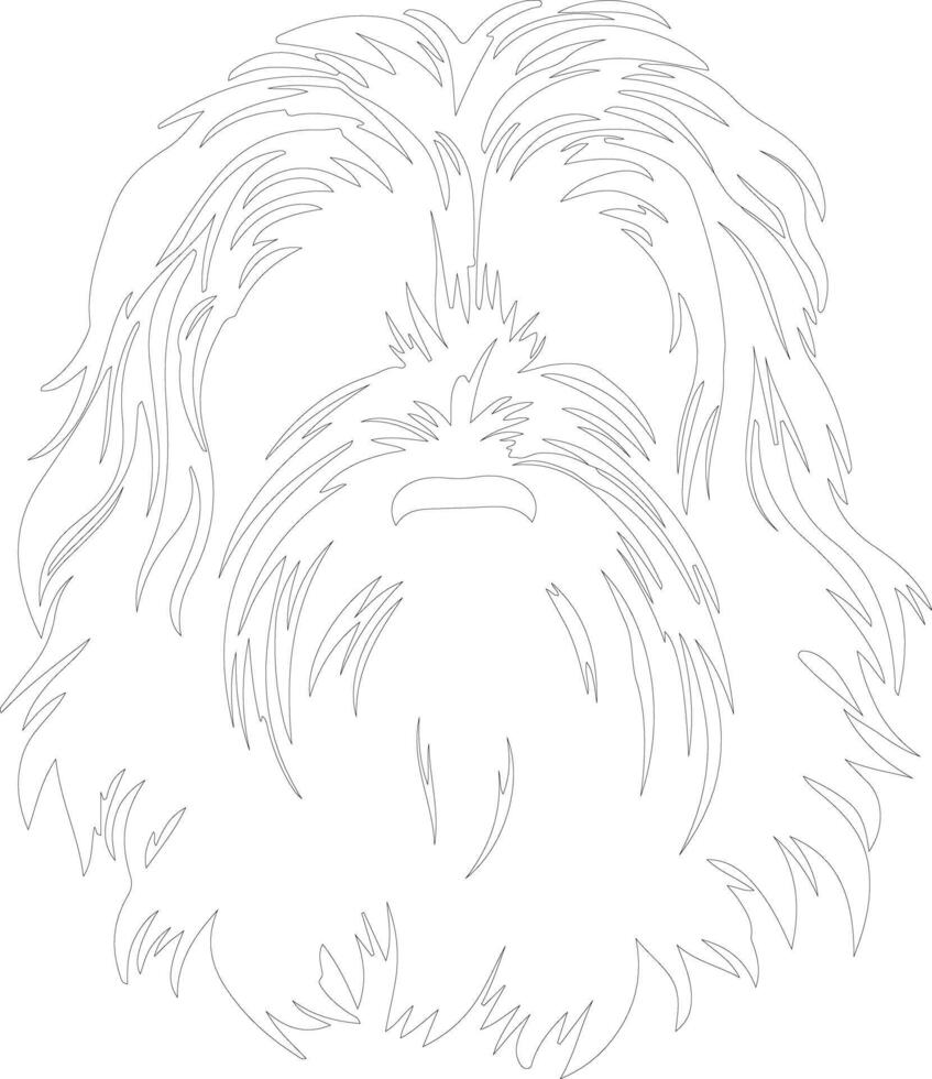 Briard  outline silhouette vector