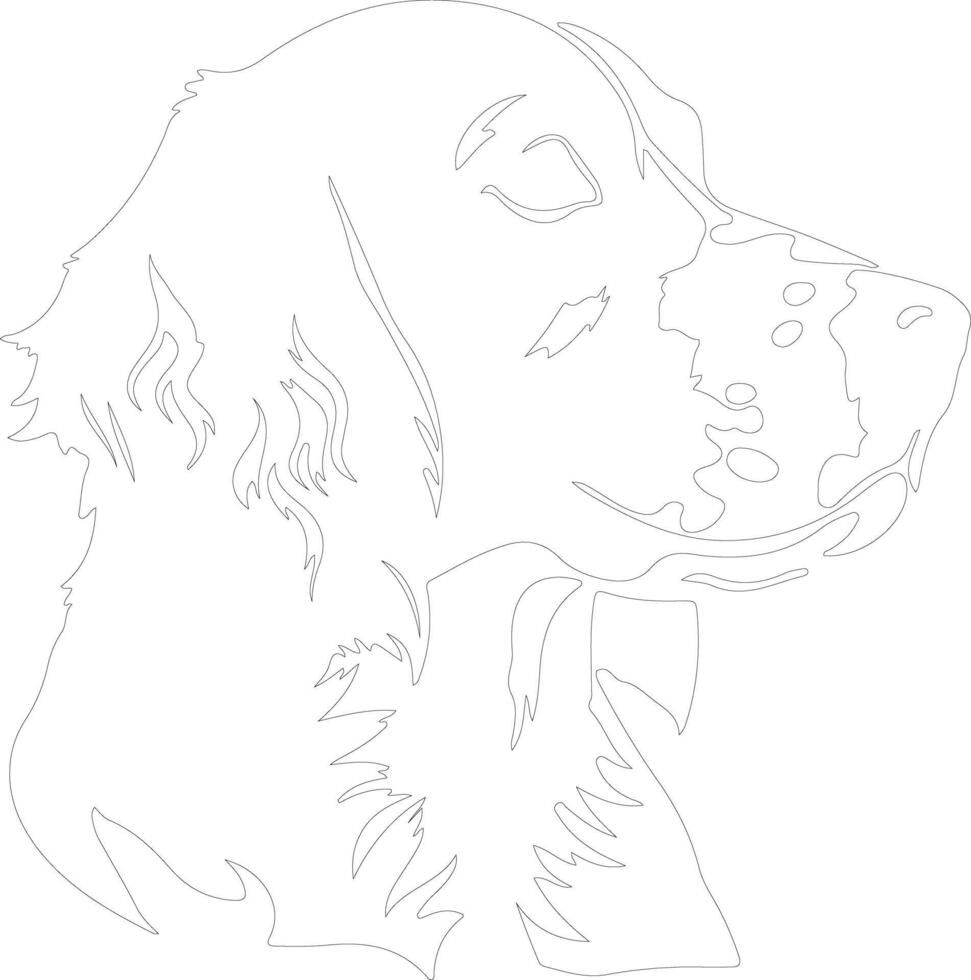 Brittany Spaniel  outline silhouette vector