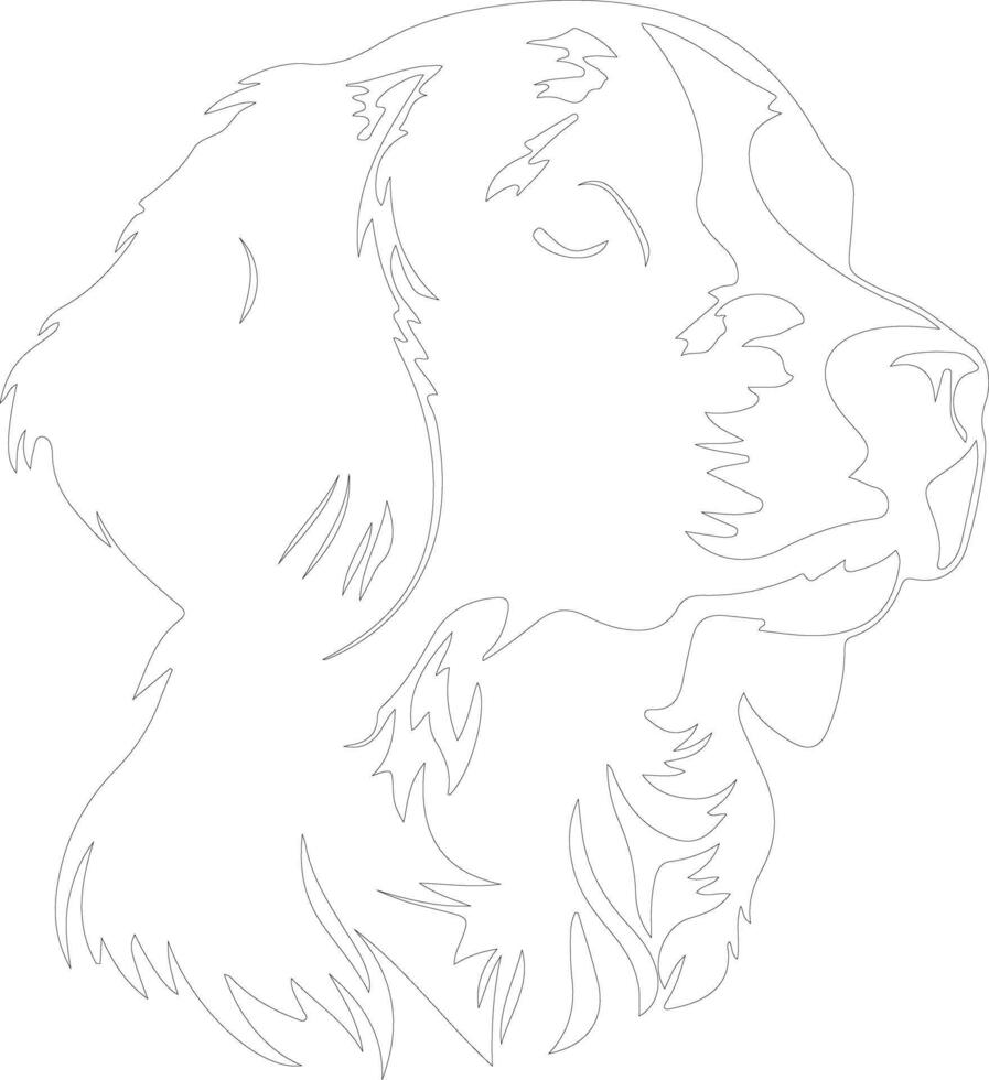 Brittany Spaniel  outline silhouette vector
