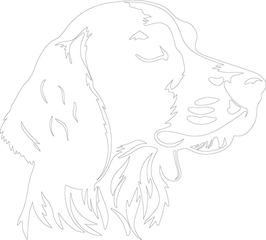 Brittany Spaniel  outline silhouette vector