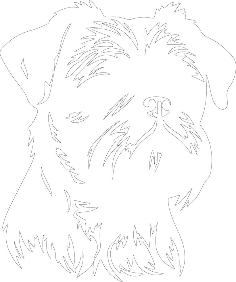 Brussels Griffon  outline silhouette vector