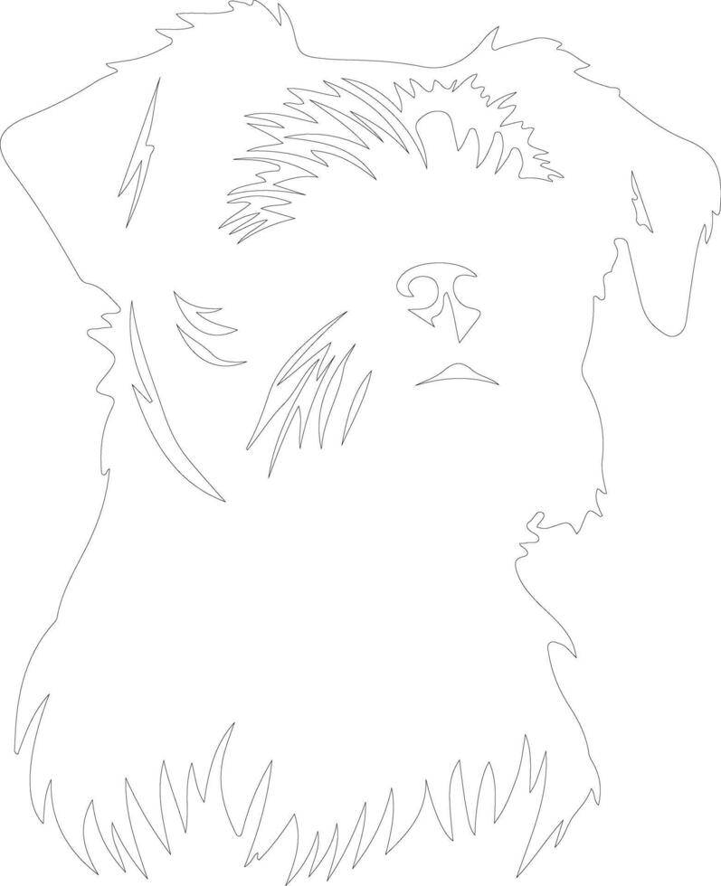 Brussels Griffon  outline silhouette vector