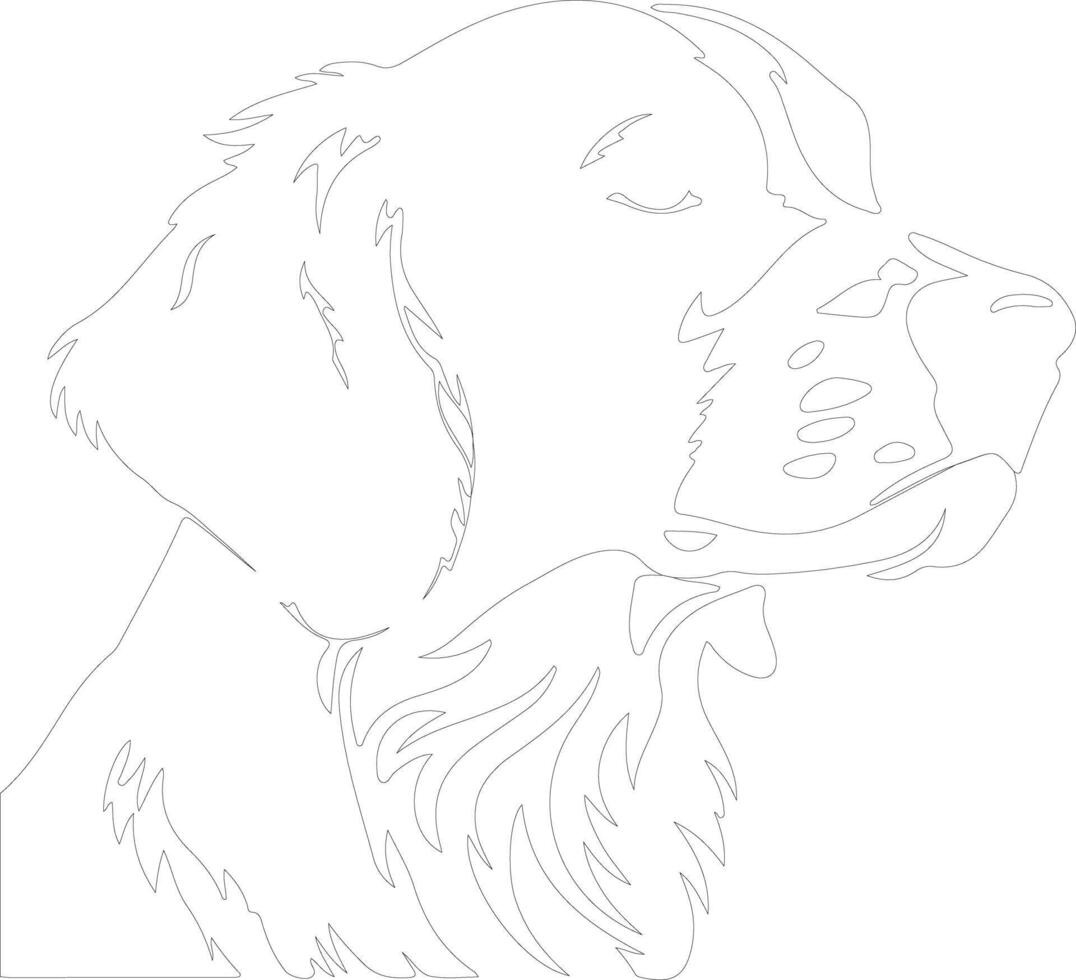 Brittany Spaniel  outline silhouette vector